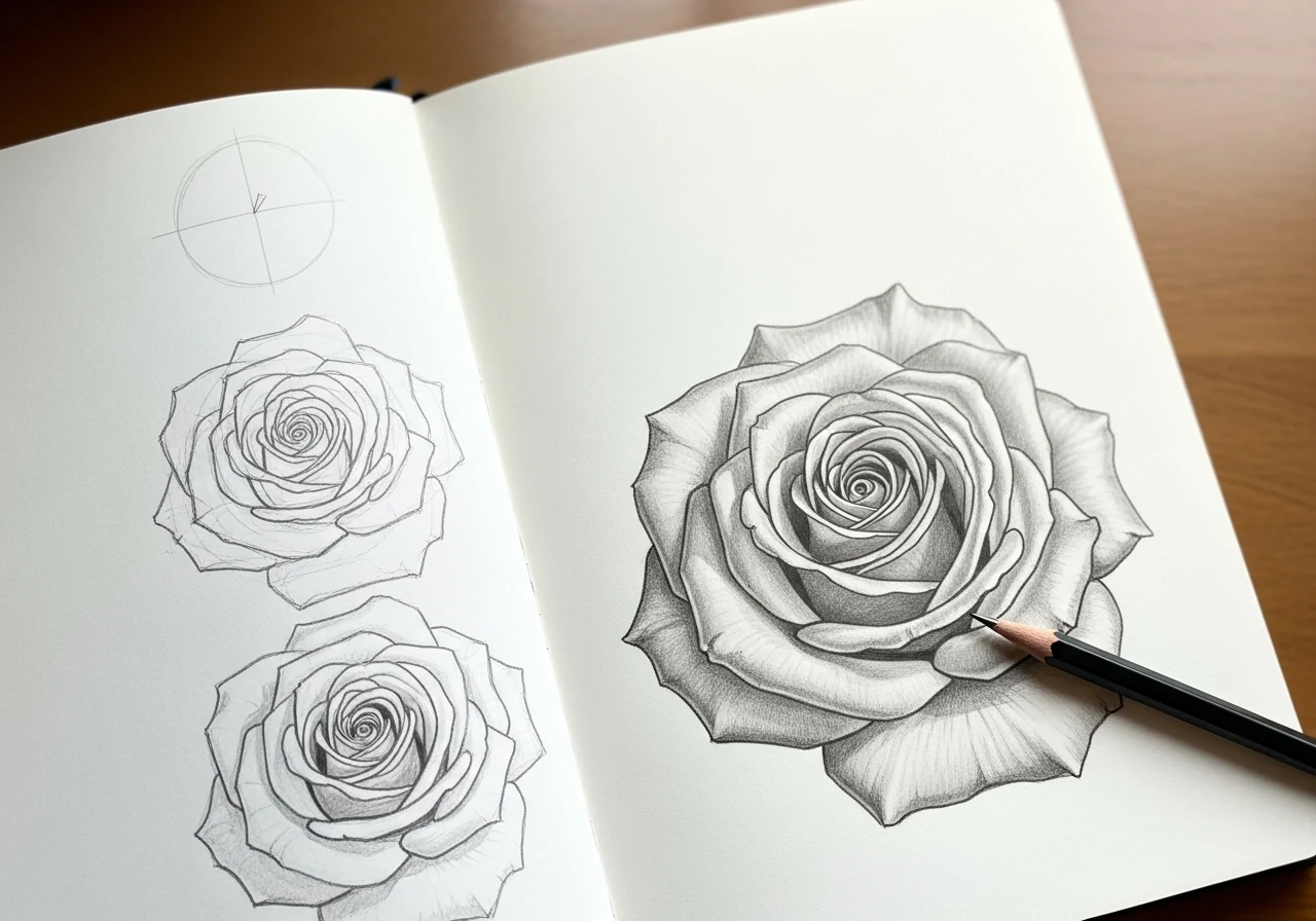 Comment dessiner une rose 2026 : tuto étape par étape